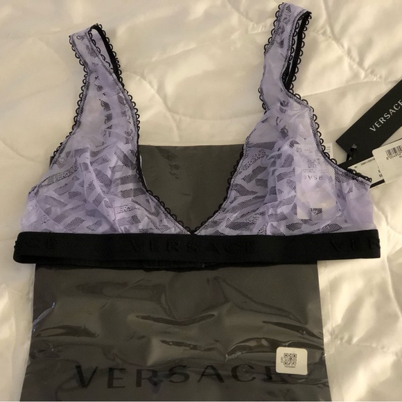 Versace  Greca Signature Print Tulle Bralette - Picture 3 of 12